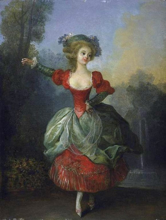 Dancer in Front of a Fountain in a Park, vintage artwork by Jean-Frederic Schall, 12x8" (A4) Poster