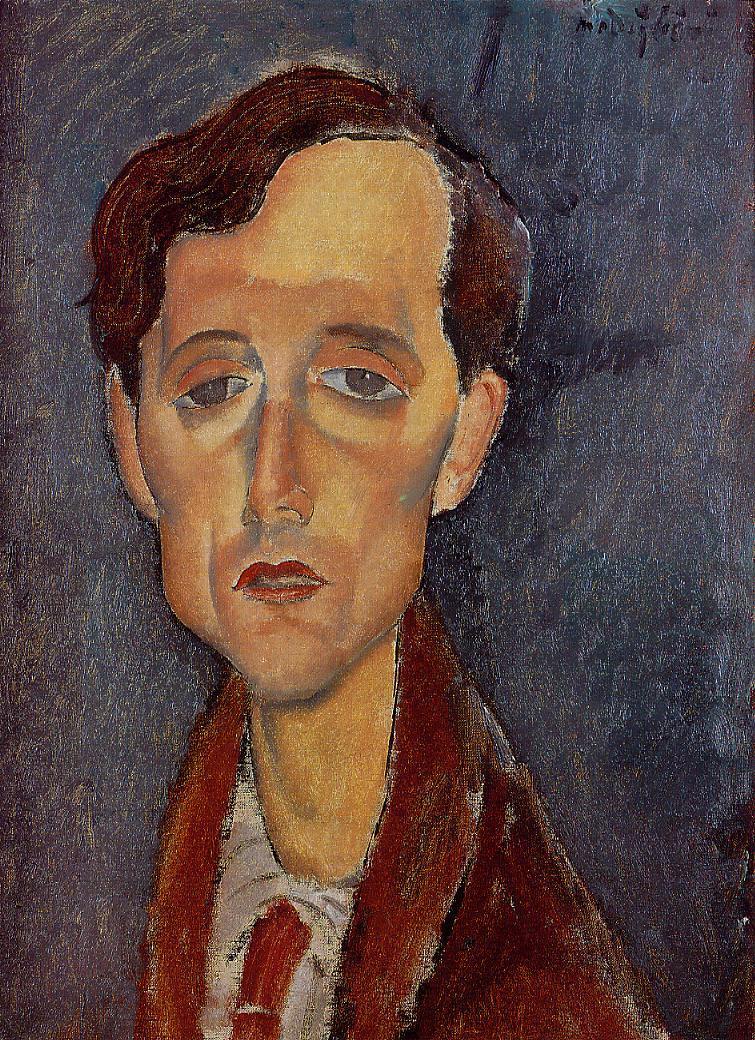 Frans Hellens, vintage artwork by Amedeo Modigliani, 12x8" (A4) Poster