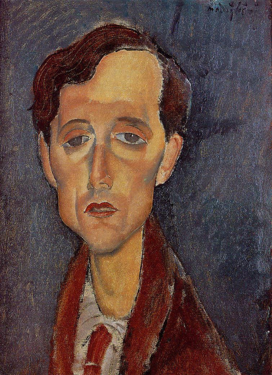 Frans Hellens, vintage artwork by Amedeo Modigliani, 12x8" (A4) Poster