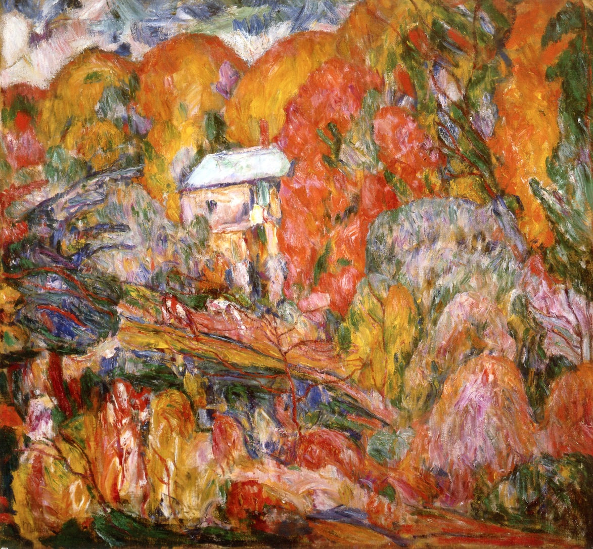 Hills, Autumn, vintage artwork by Abraham A. Manievich, 12x8" (A4) Poster