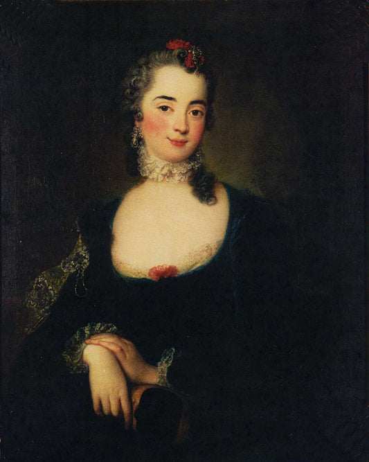 Giovanna Cortini-Denis, vintage artwork by Antoine Pesne, 12x8" (A4) Poster