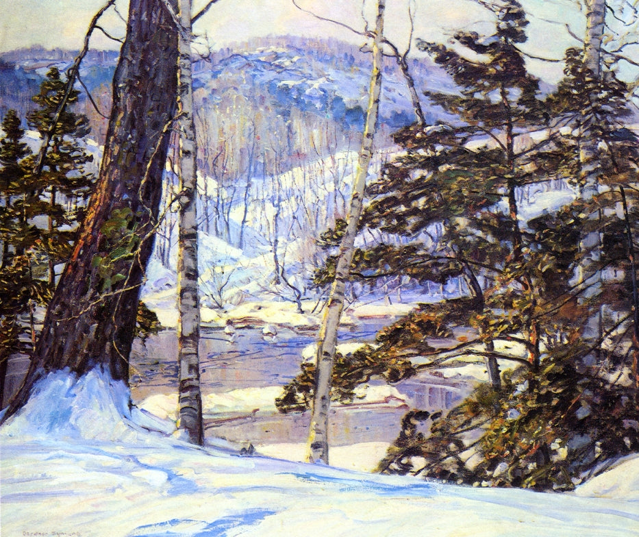River Bank with Snow by George Gardner Symons,A3(16x12")Poster