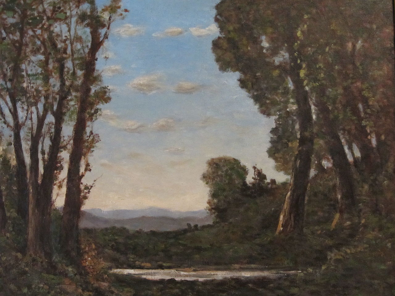 At the edge of the forest, vintage artwork by Henri-Joseph Harpignies, A3 (16x12") Poster Print