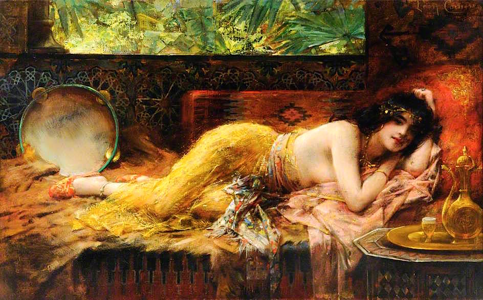 Interior with a Lady, vintage artwork by Leon-François Comerre, 12x8" (A4) Poster