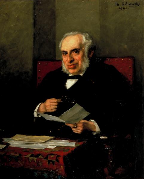 Portrait of Abraham Carel Wertheim, vintage artwork by Therèse Schwartze, 12x8" (A4) Poster
