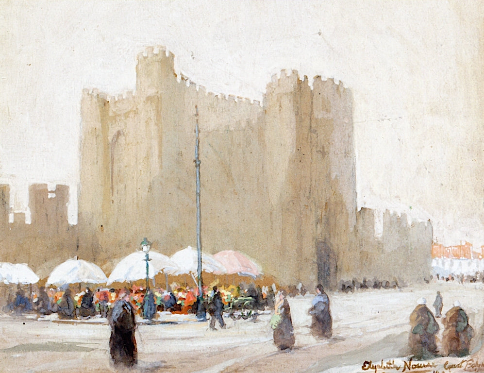 lgian Flower Vendors, Gravensteen Castle by Elizabeth Nourse,A3(16x12")Poster