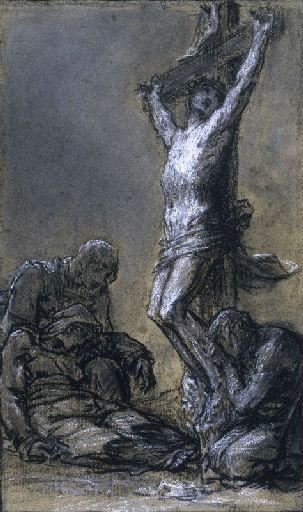 Christ en croix (study), vintage artwork by Pierre-Paul Prud'hon, 12x8" (A4) Poster