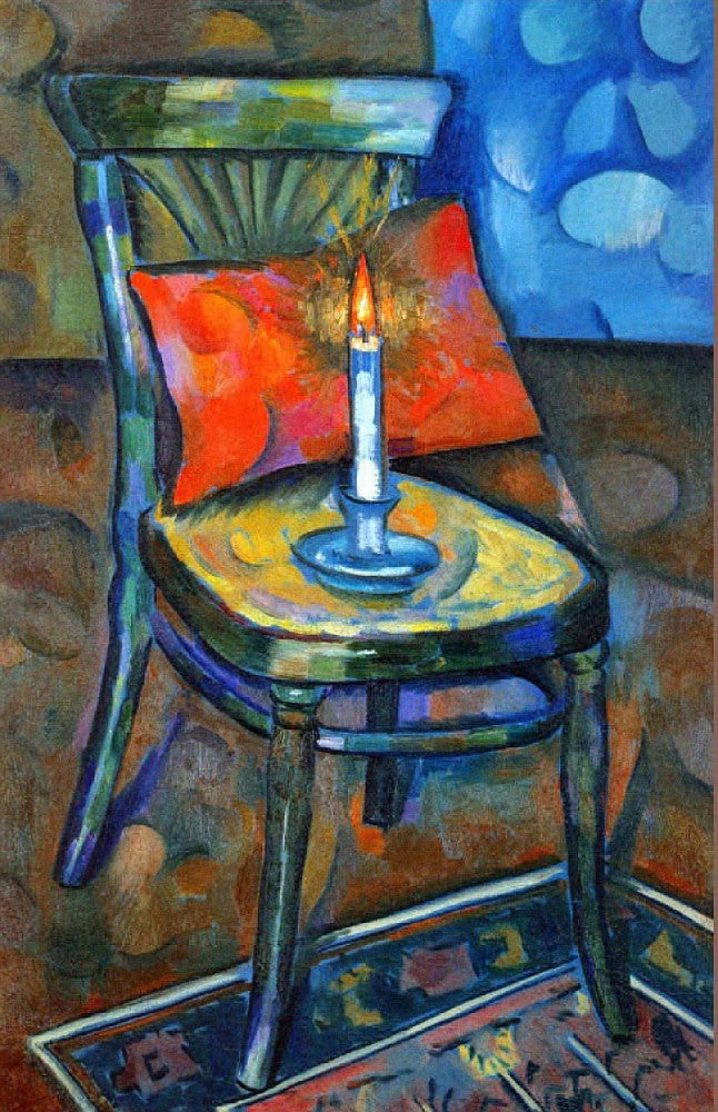 Chair with a Candle, vintage artwork by Vladimir Baranoff-Rossine, 12x8" (A4) Poster