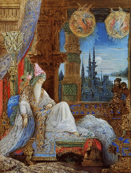 The Dream Haunting the Mogul, vintage artwork by Gustave Moreau, 12x8" (A4) Poster