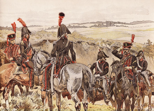 Horse artillery in 1808, vintage artwork by Jan Hoynck van Papendrecht, 12x8" (A4) Poster