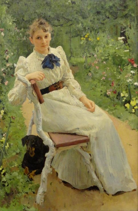 Portrait of Olga, vintage artwork by Valentin Serov, 12x8" (A4) Poster