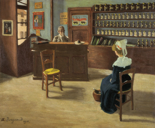 Consultation, vintage artwork by Marius Borgeaud, 12x8" (A4) Poster