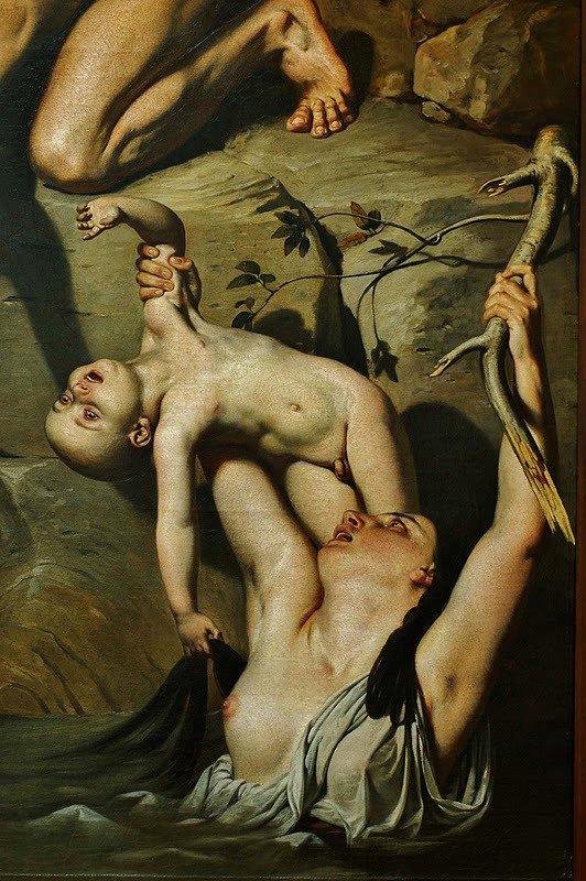 Scene of the Deluge, vintage artwork by Joseph Desire Court, A3 (16x12") Poster Print