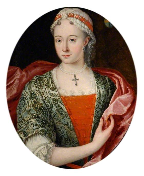 Portrait of a Lady in Green and Pink, vintage artwork by Alexander Roslin, 12x8" (A4) Poster