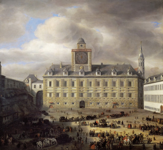 The Innere Burgplatz in Vienna, vintage artwork by Samuel van Hoogstraeten, 12x8" (A4) Poster