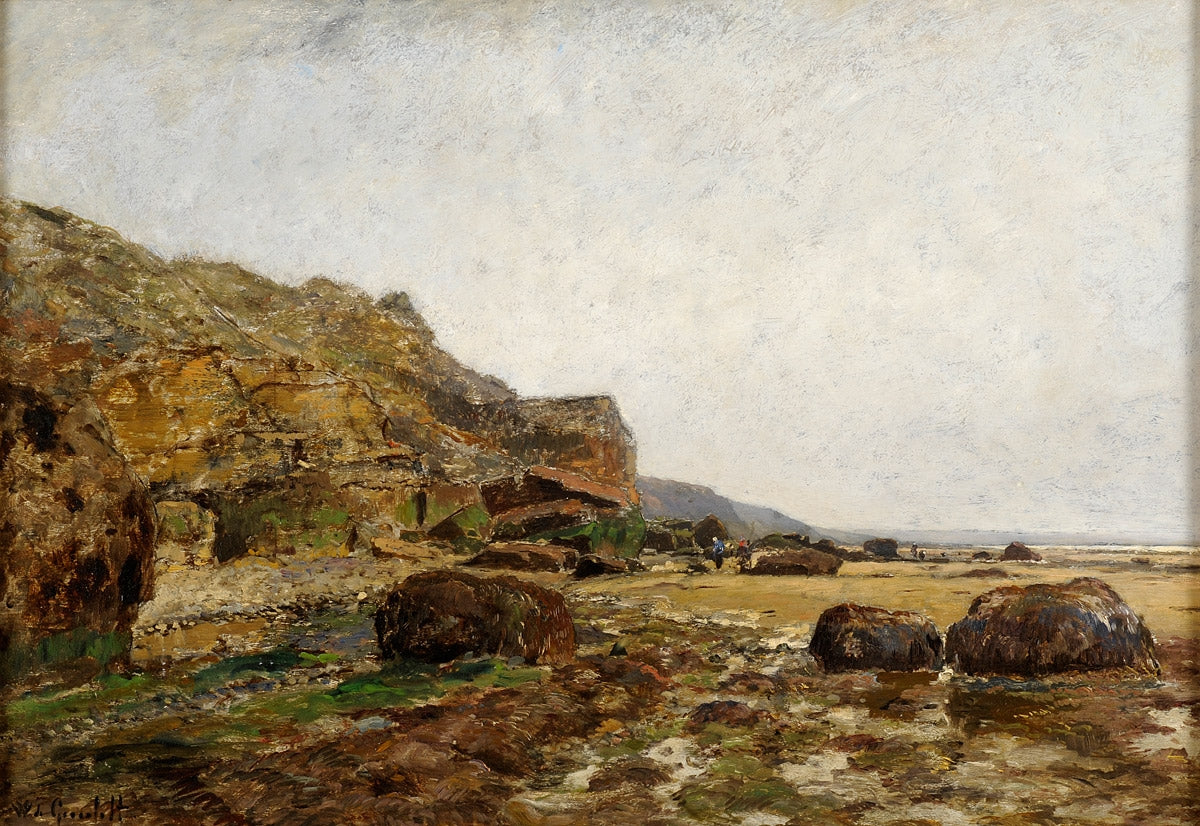 Shell Collectors in Villerville, vintage artwork by Wilhelm von Gegerfelt, 12x8" (A4) Poster