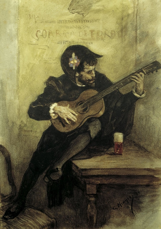 Portrait of Regoyos, vintage artwork by Constantin Meunier, 12x8" (A4) Poster