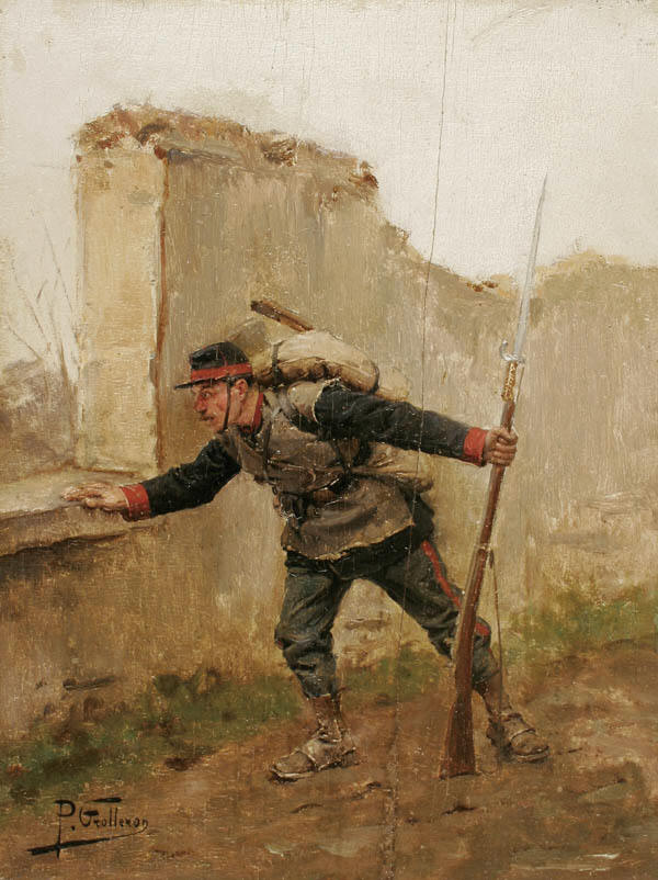 The lookout, vintage artwork by Paul-Louis-Narcisse Grolleron, 12x8" (A4) Poster