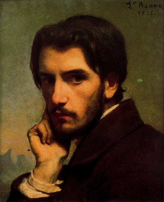 Self portrait, vintage artwork by Leon Joseph Florentin Bonnat, 12x8" (A4) Poster