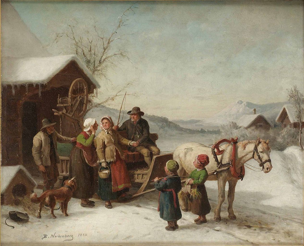 Winter Travel, vintage artwork by Bengt Nordenberg, 12x8" (A4) Poster