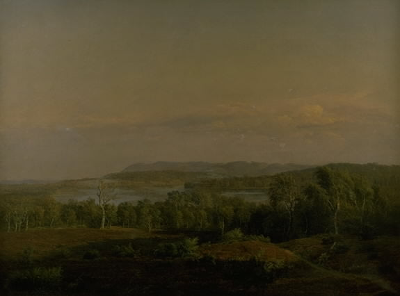 A View towards Himmelbjerget, Jutland. Evening, vintage artwork by Dankvart Dreyer, A3 (16x12") Poster Print