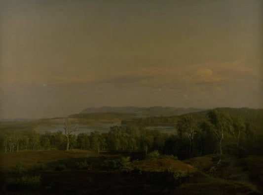 A View towards Himmelbjerget, Jutland. Evening, vintage artwork by Dankvart Dreyer, A3 (16x12") Poster Print