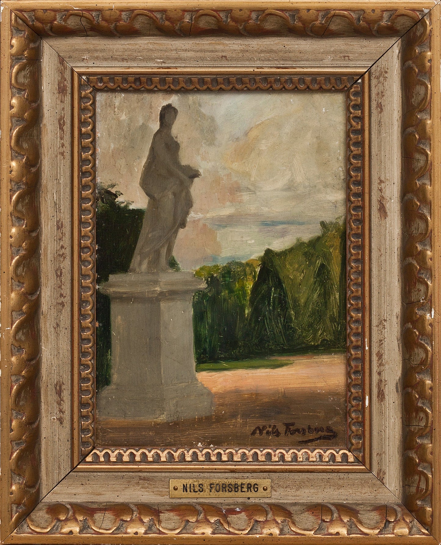 The Park of Versailles, vintage artwork by Nils Forsberg, 12x8" (A4) Poster
