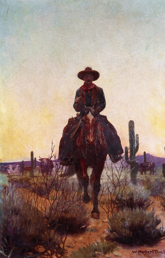 Cowboy in the Desert by William Herbert Dunton,16x12(A3) Poster