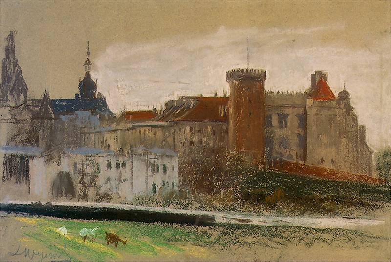 Krakow, vintage artwork by Leon Jan Wyczolkowski, 12x8" (A4) Poster