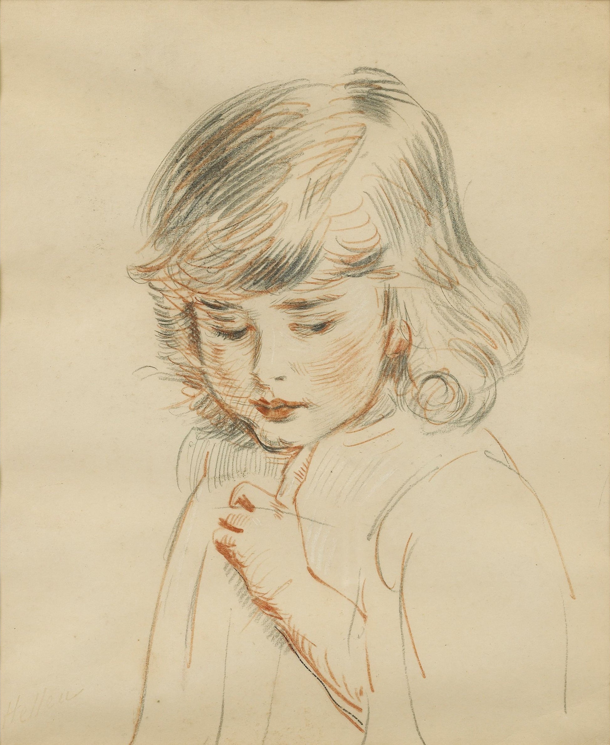 The Bust of Ellen, vintage artwork by Paul Cesar Helleu, 12x8" (A4) Poster