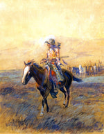 Cavalry Mounts for the Brave, vintage artwork by Charles Marion Russell, 12x8" (A4) Poster