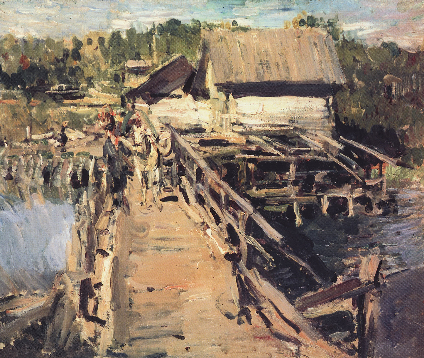Bridge by the Mill by Constantin Alexeevich Korovin,A3(16x12")Poster