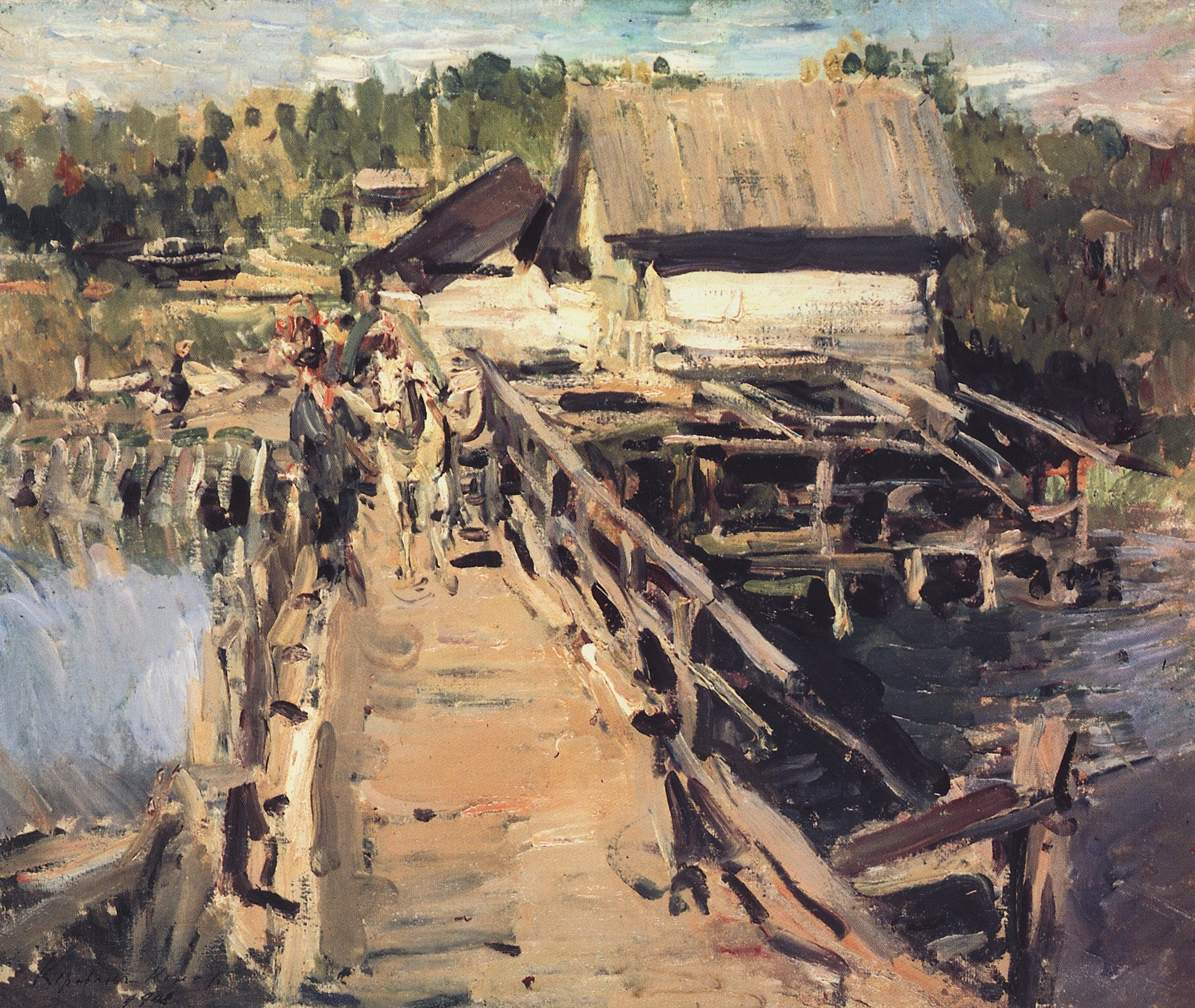 Bridge by the Mill by Constantin Alexeevich Korovin,A3(16x12")Poster