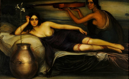La musidora, vintage artwork by Julio Romero de Torres, 12x8" (A4) Poster