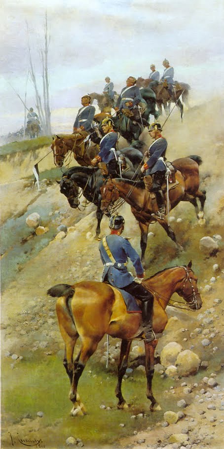 Lancers, vintage artwork by Josep Cusachs, 12x8" (A4) Poster