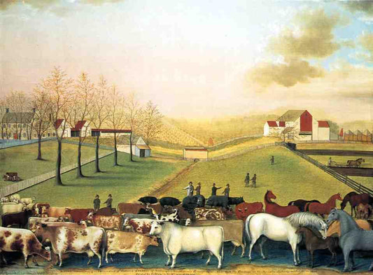The Cornell Farm, vintage artwork by Edward Hicks, 12x8" (A4) Poster