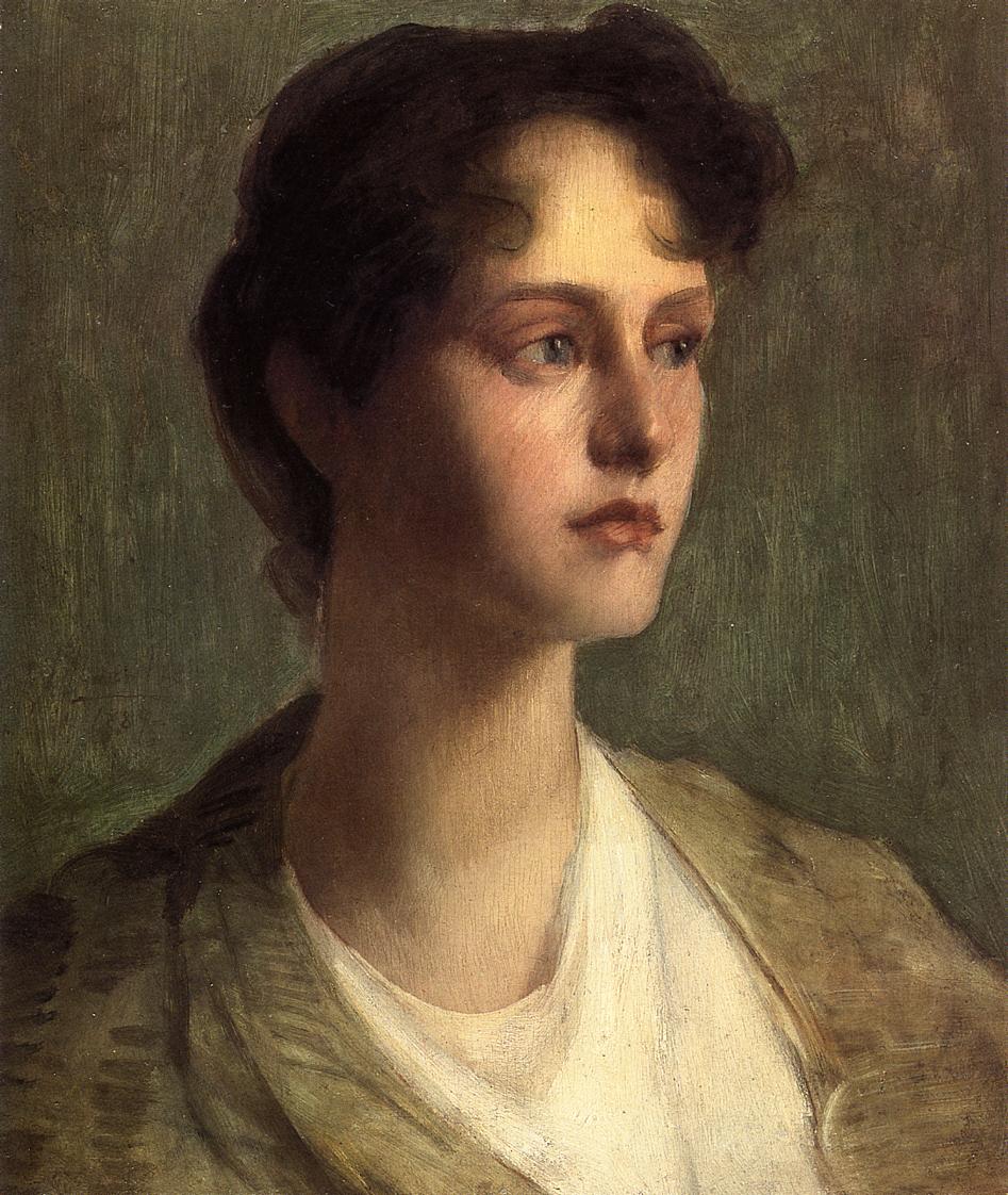 Ideal Head, vintage artwork by Julian Alden Weir, 12x8" (A4) Poster