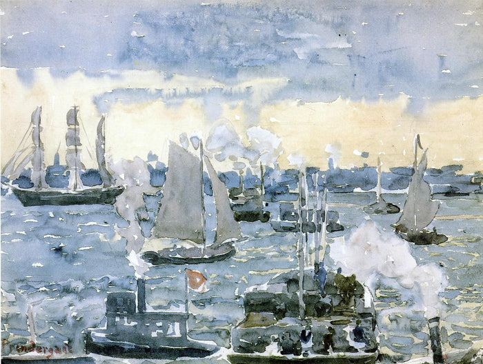 Boston Harbor by Maurice Prendergast,A3(16x12