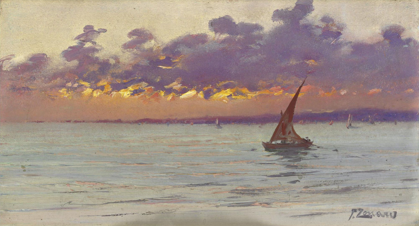 From the Patras - Seafront Sunset by Fausto Zonaro,A3(16x12")Poster