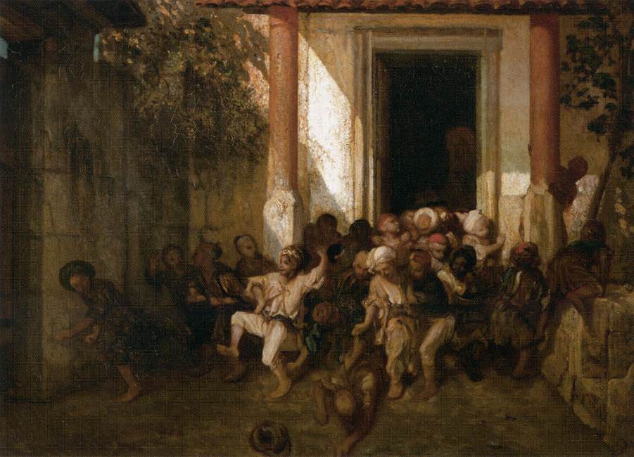 Turkish Boys let out of School, vintage artwork by Alexandre-Gabriel Decamps, A3 (16x12") Poster Print
