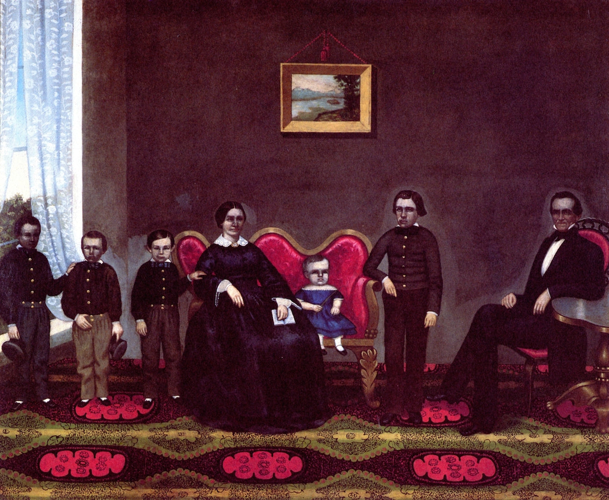 The Family of Deacon Wilson Brainerd, vintage artwork by Erastus Salisbury Field, A3 (16x12") Poster Print