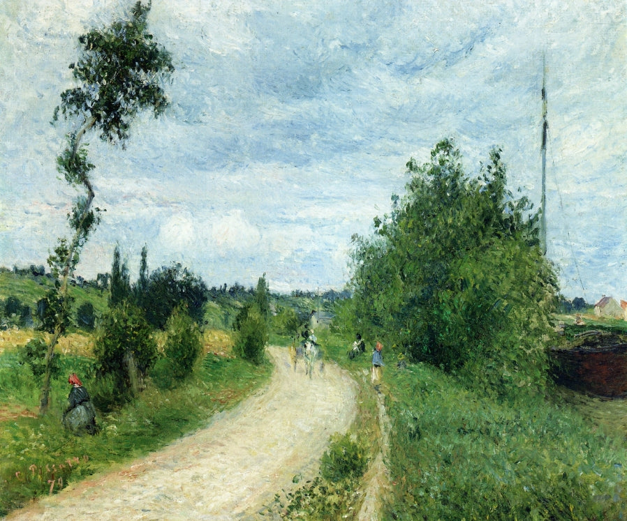 The Auvers Road, Pontoise, vintage artwork by Camille Pissarro, 12x8" (A4) Poster