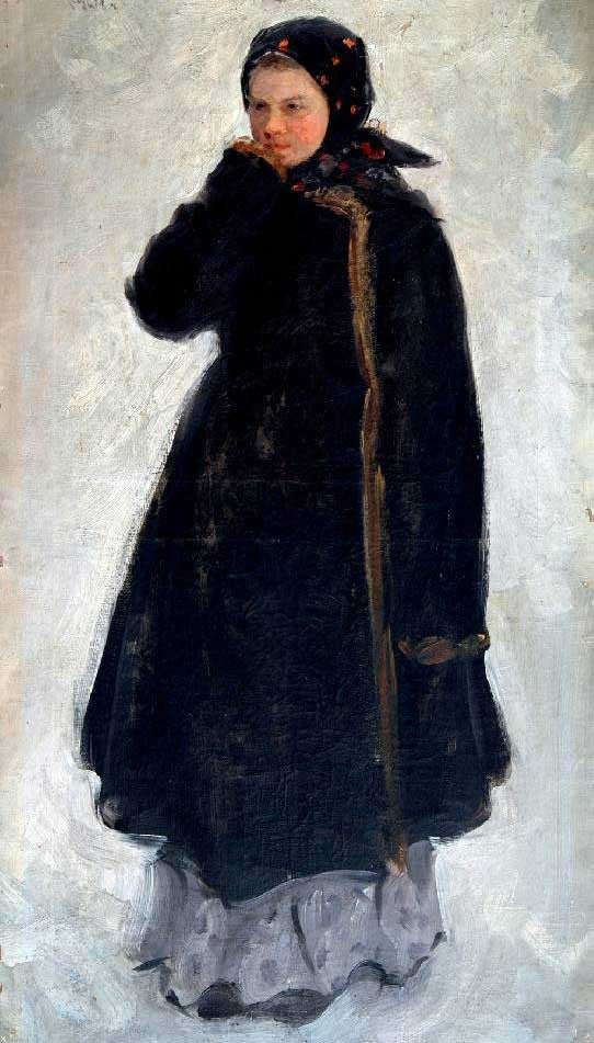 Girl with a Blue Headscarf by Ivan Kulikov,16x12(A3) Poster