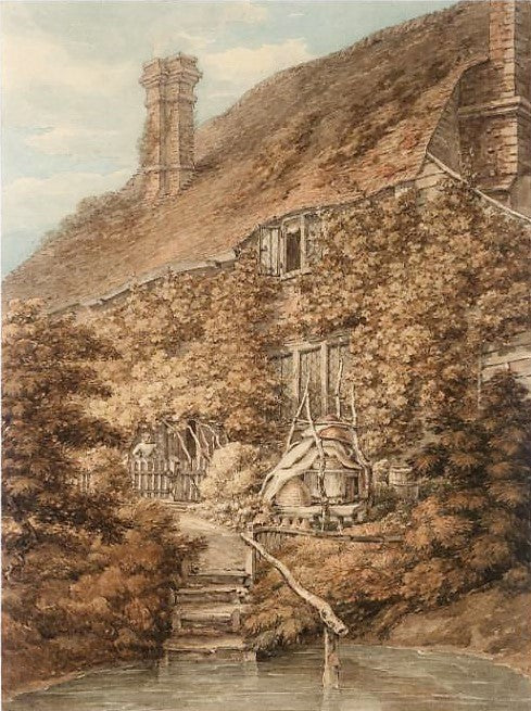 A Vine-clad Cottage, vintage artwork by Thomas Hearne, 12x8" (A4) Poster