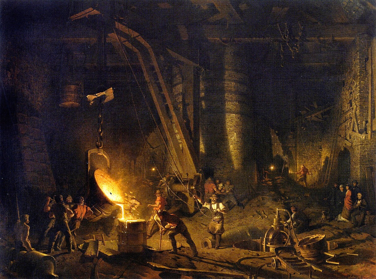 The Gun Foundry, vintage artwork by John Ferguson Weir, 12x8" (A4) Poster