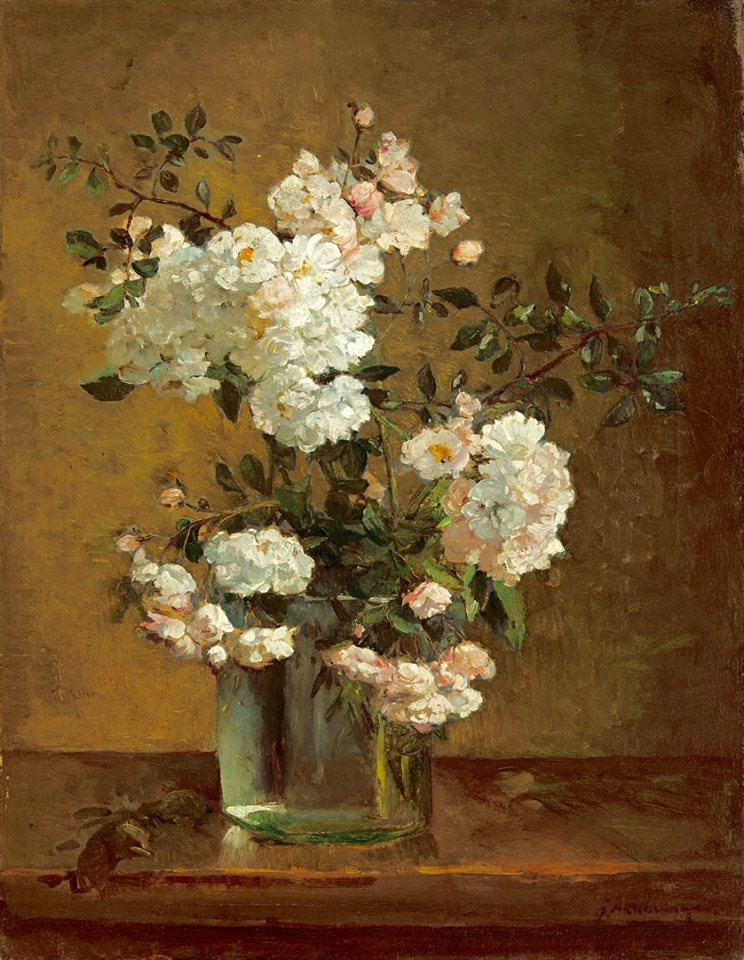Still life with flowers, vintage artwork by Johannes Evert Hendrik Akkeringa, 12x8" (A4) Poster