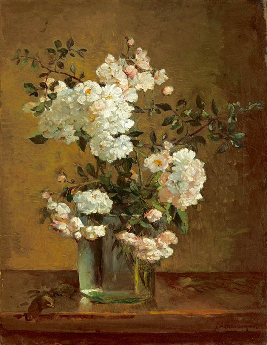 Still life with flowers, vintage artwork by Johannes Evert Hendrik Akkeringa, 12x8" (A4) Poster