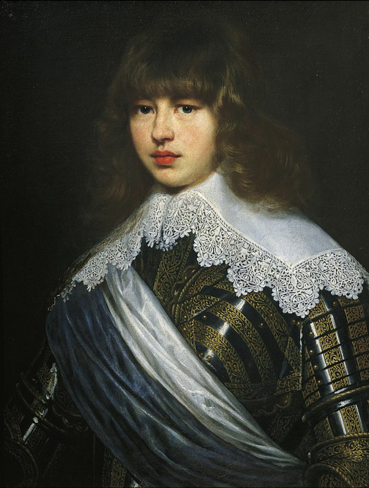 Portrait of Prince Waldemar Christian of Denmark, vintage artwork by Justus Sustermans, 12x8" (A4) Poster