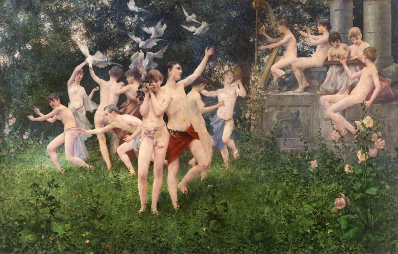Allegorical Panel, vintage artwork by Karel Vitězlav Mašek, 12x8" (A4) Poster