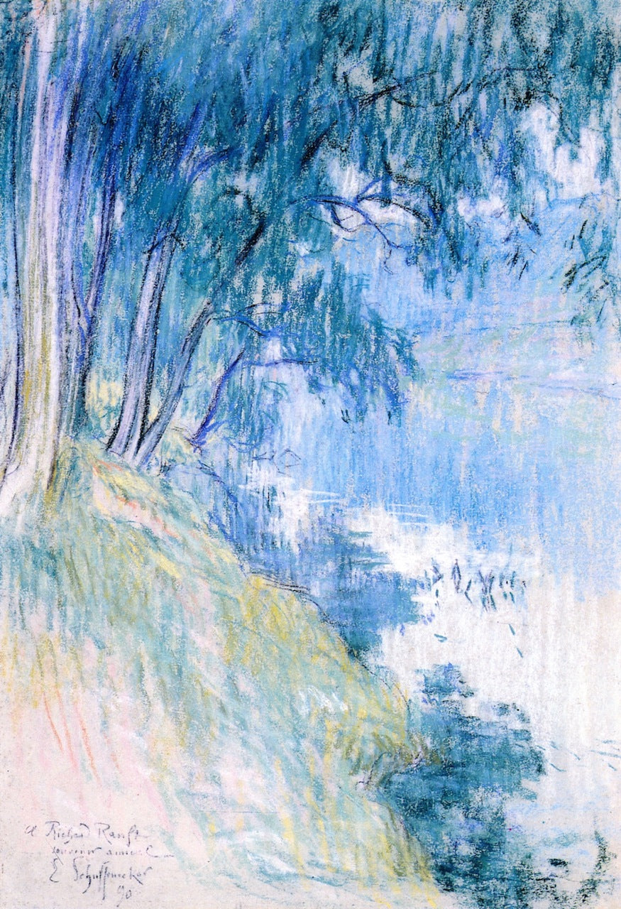 Willows by  the River, vintage artwork by Claude-Emil Schuffenecker, 12x8" (A4) Poster
